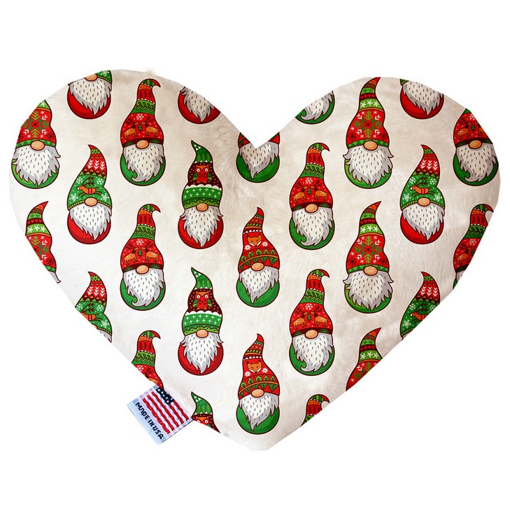 Santa Gnomes Stuffing Free 8 inch Heart Dog Toy